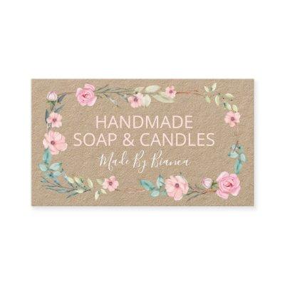 Flowers On Kraft Handmade Soap And Candles