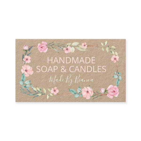Flowers On Kraft Handmade Soap And Candles