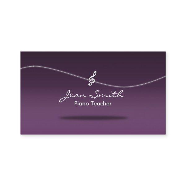 Flowing Clef Purple Piano Teacher