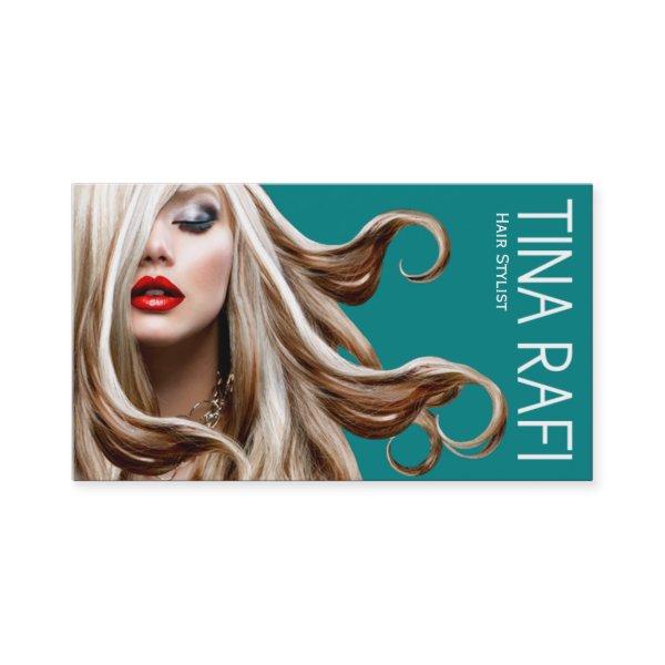 Flowing Tresses Hair Stylist blonde | teal
