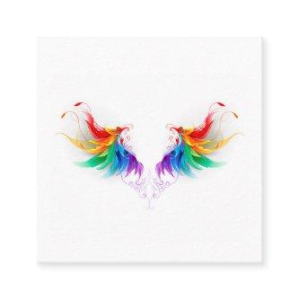 Fluffy Rainbow Wings Square