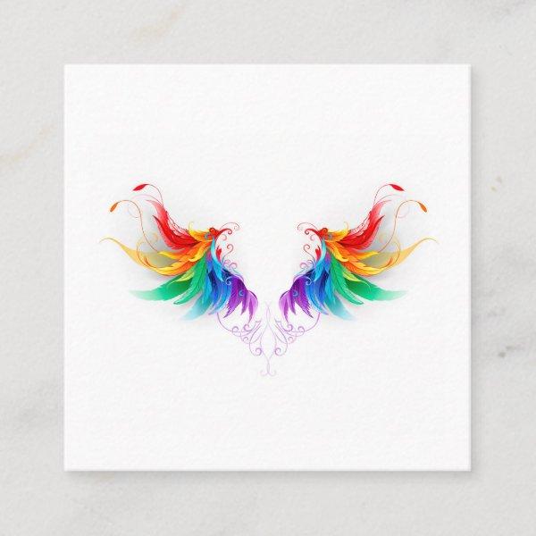 Fluffy Rainbow Wings Square