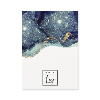 Fluid Abstract Gold Navy Glitter Earring Display