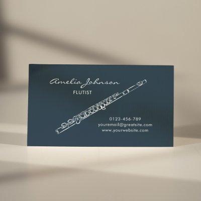Flute Navy Blue Elegant Professional
