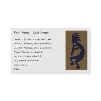 Flute Playing Kokopelli Figure - Black on Green