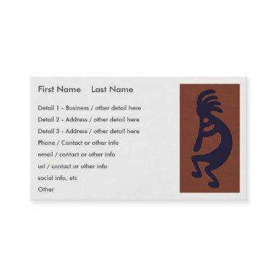 Flute Playing Kokopelli Figure - Black on Red