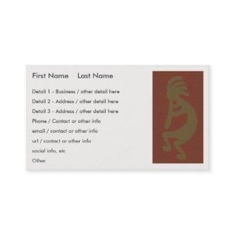 Flute Playing Kokopelli Figure - Green on Red