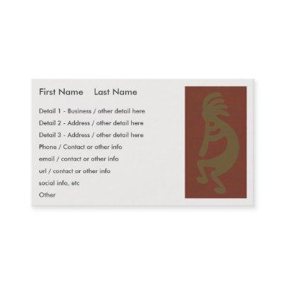 Flute Playing Kokopelli Figure - Green on Red