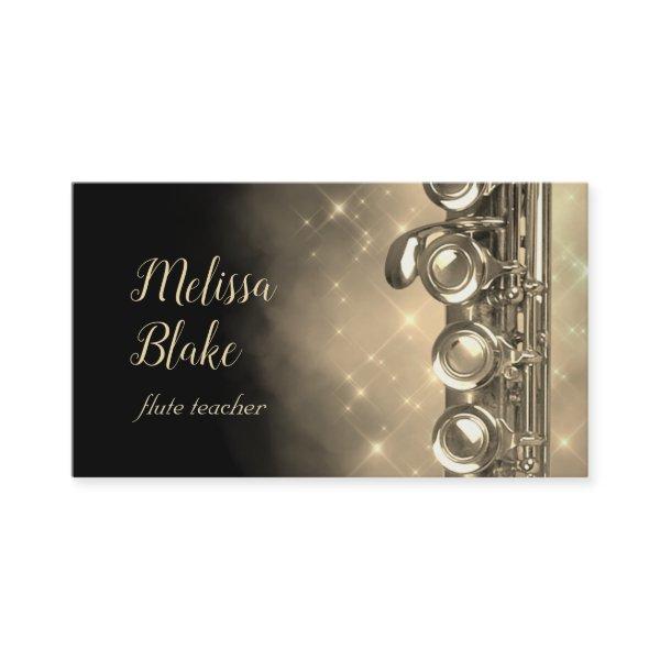 flute teacher golden watercolor background