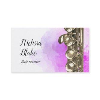 flute teacher purple watercolor background