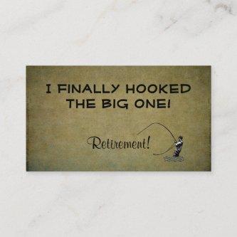 Fly Fishing Hooked Big One | Retirement Contact Calling Card