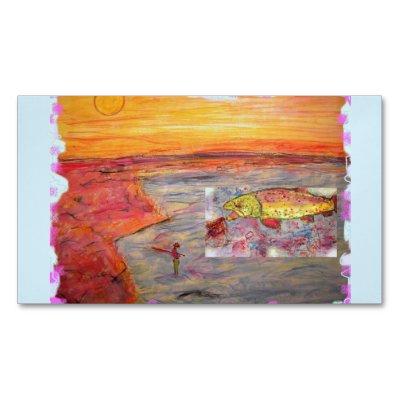 fly fishing sunset  magnet
