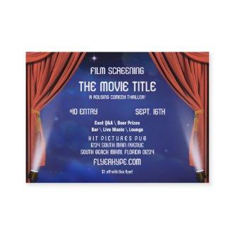 Flyer Hype Curtain Stage Cinema Film Screening