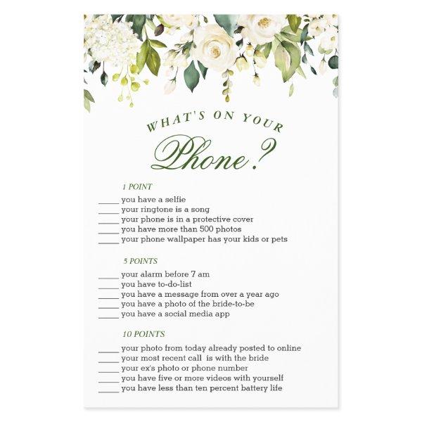 FLYER PAPER Ivory White Floral Watercolor Game