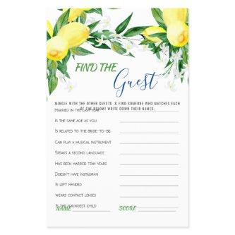 FLYER PAPER Lemons Blossom Greenery Bridal  Game