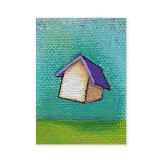 Flying house traveling home fun colorful happy art