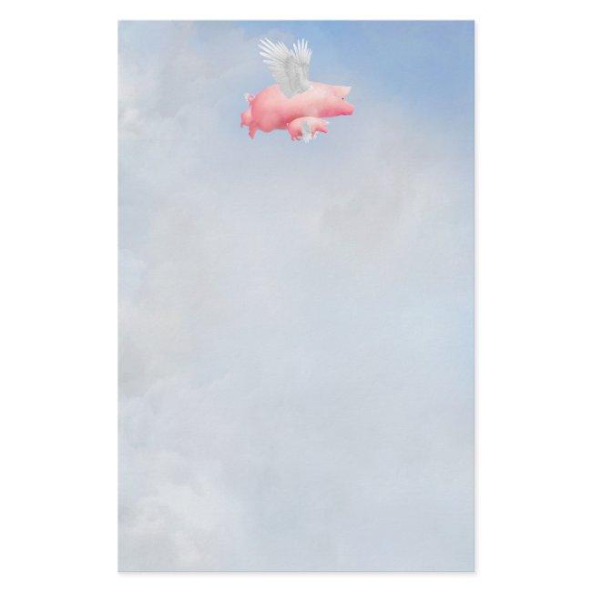 Flying Piglets with Their Mother Stationery