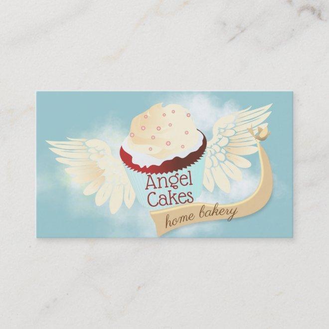 flying red velvet cupcake angel bakery baking