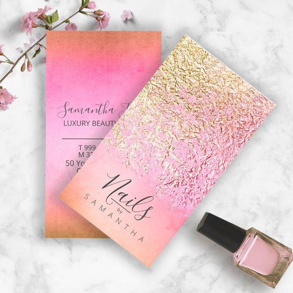 Foil Abstract Gold Peach ID775
