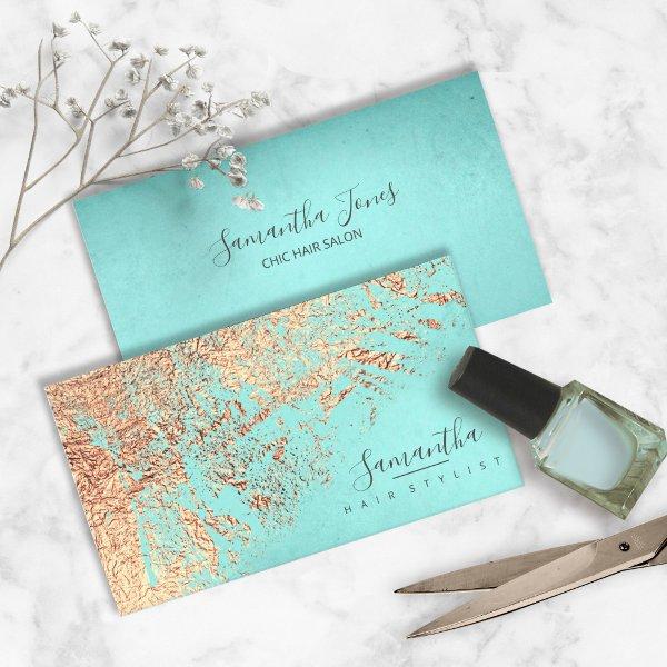 Foil Abstract Gold Teal ID775