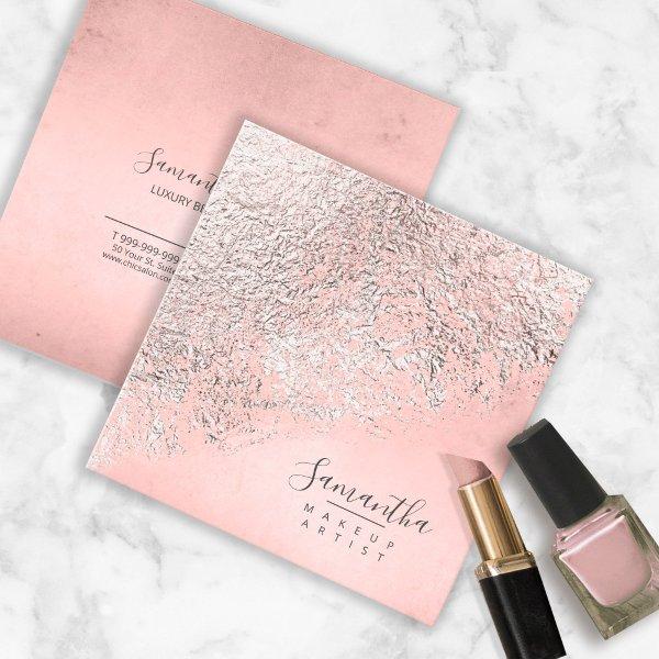 Foil Abstract Silver Rose Gold ID775 Square