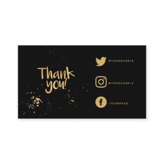 Foil effect thank you Social Links insert Card