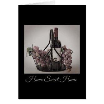 Folded Card Blank Basket of Wine & Grapes HSH