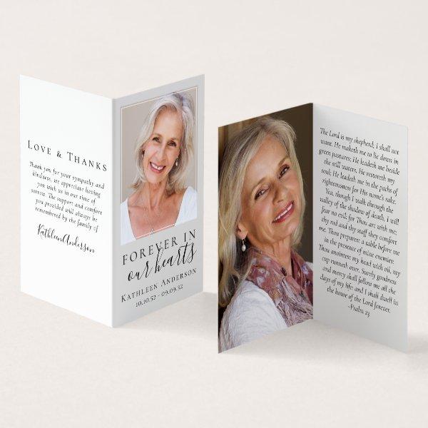 Folded Forever in Our Hearts Memorial Prayer Card