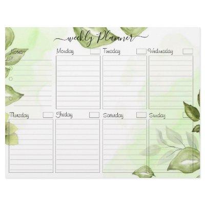 Foliage Elegant Weekly Planner To Do Card Flyer