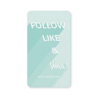Follow, Like & Share Mint Green Social Media Photo