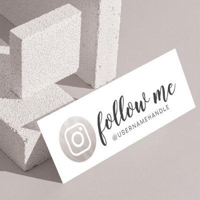 Follow Me Social Media Instagram Silver Grey Mini