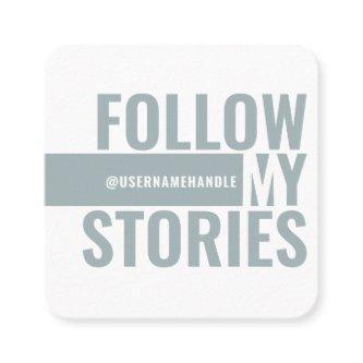 Follow My Instagram Stories Grey Social Media Square