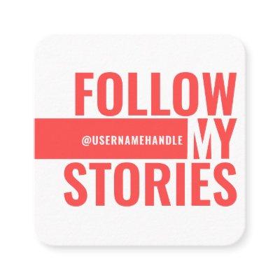 Follow My Instagram Stories Red Social Media Square
