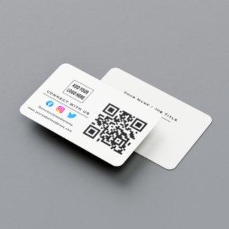Follow Scan To Connect With Us QR Code White Black