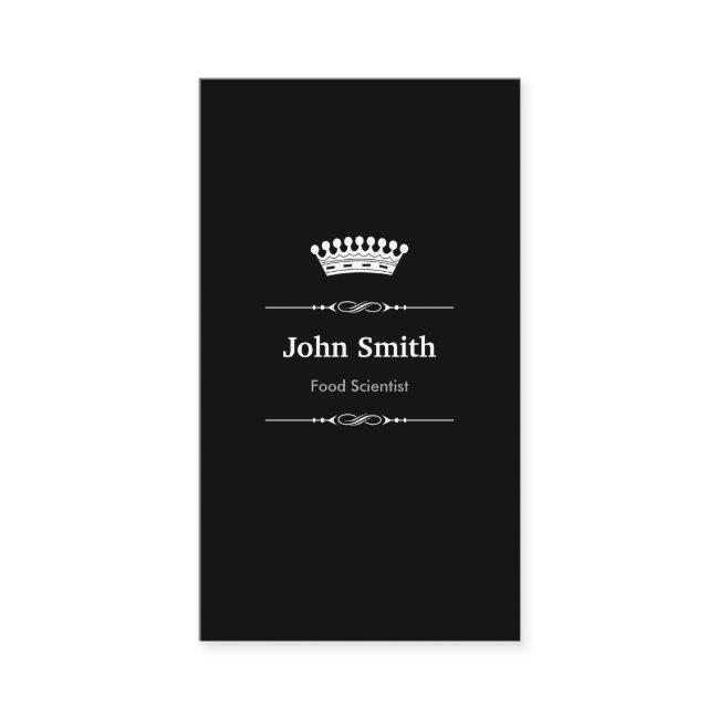 Food Scientist Elegant Royal Black White