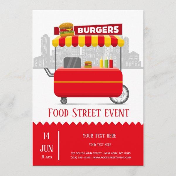 Food street burgers invitation
