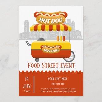 Food street hotdog invitation