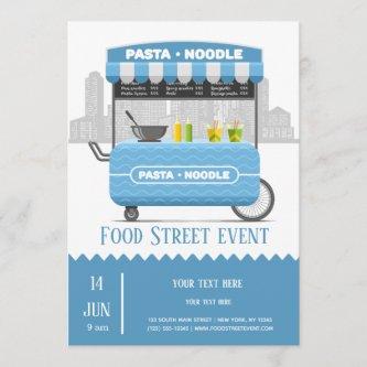 Food street pasta noodle invitation