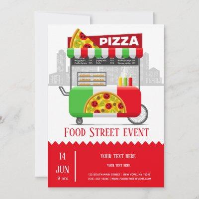 Food street pizza invitation