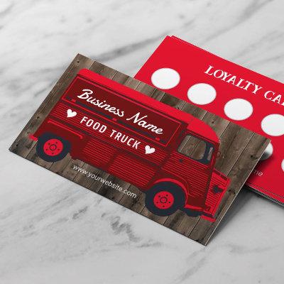 Food Truck Outdoor Kitchen Van Catering Red Loyalty Card