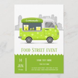 Food truck street lemonade invitation