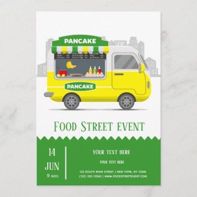Food Truck street pancake Invitation