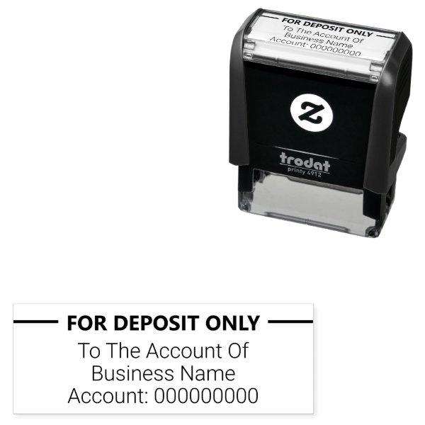 For Deposit Only Business Name To The Account Of Self-inking Stamp