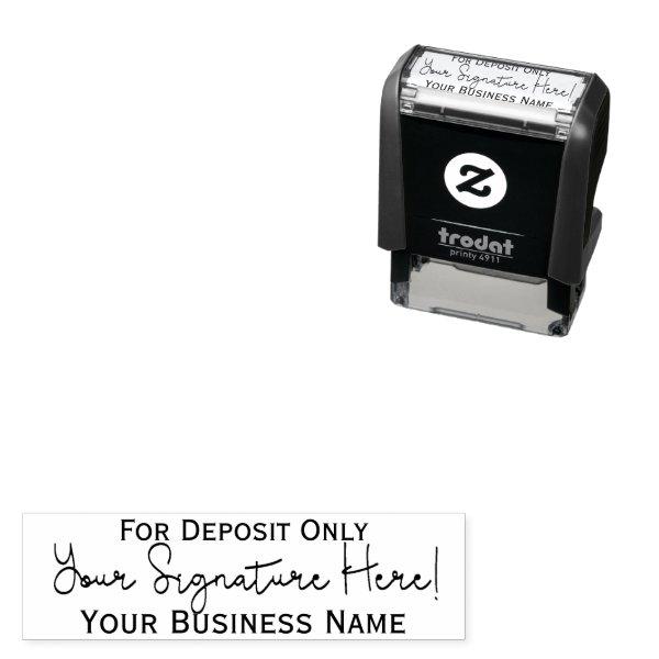 For Deposit Only Custom Signature Endorsement Self-inking Stamp