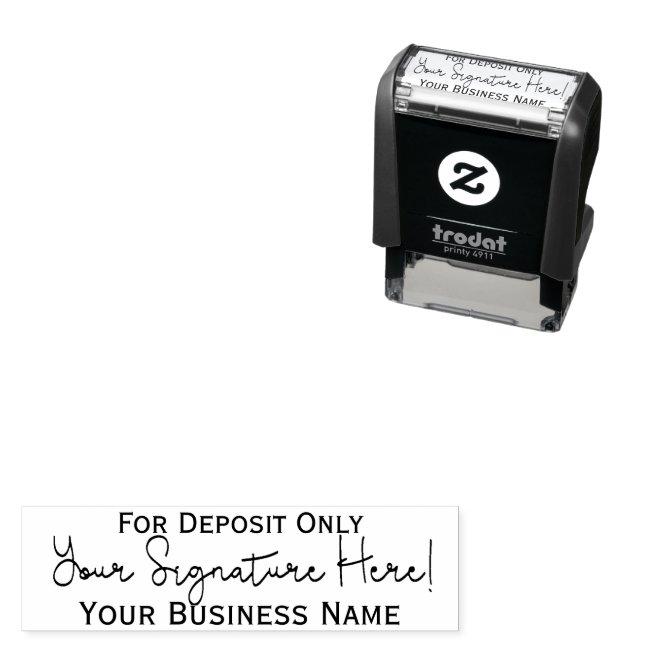 For Deposit Only Custom Signature Endorsement Self-inking Stamp