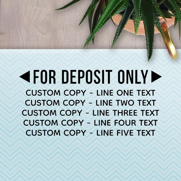 For Deposit Only with 5 Lines of Text Self-inking Stamp