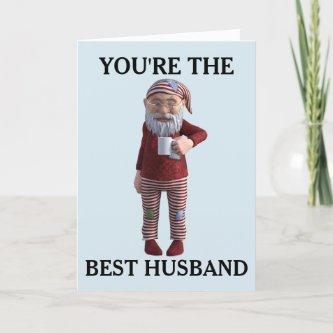 FOR HUSBAND GNOME ELF CHRISTMAS CARD