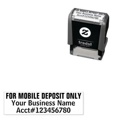 For Mobile Deposit Only Business Check Endorsement Self-inking Stamp
