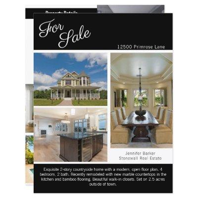 For Sale Real Estate Listing 2 Sided Paper Sheet
