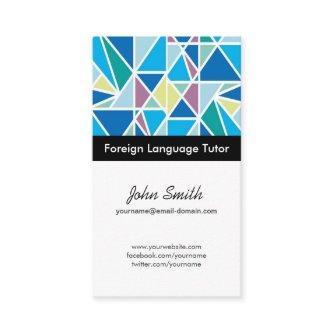 Foreign Language Tutor - Blue Abstract Geometry